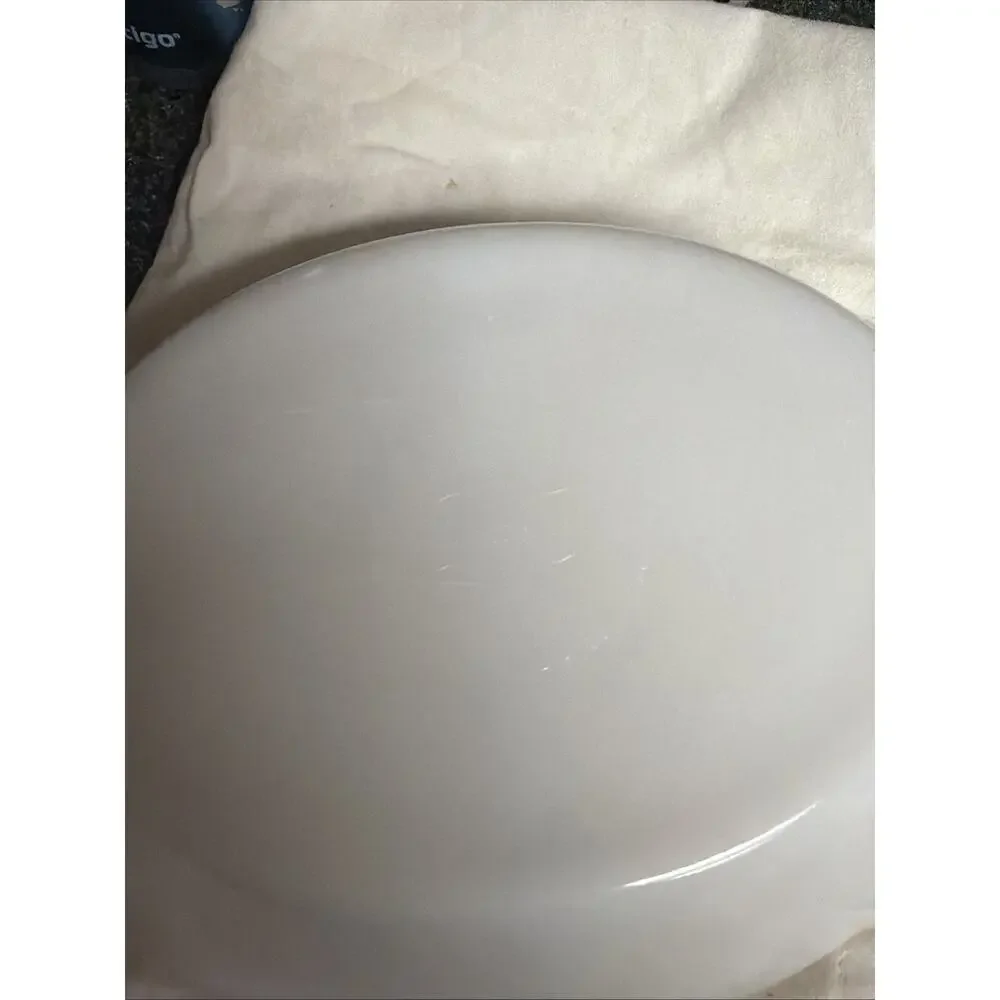 Vintage Glassbake Divided Oval Casserole Dish White Blue Floral 12x8 in #j2352